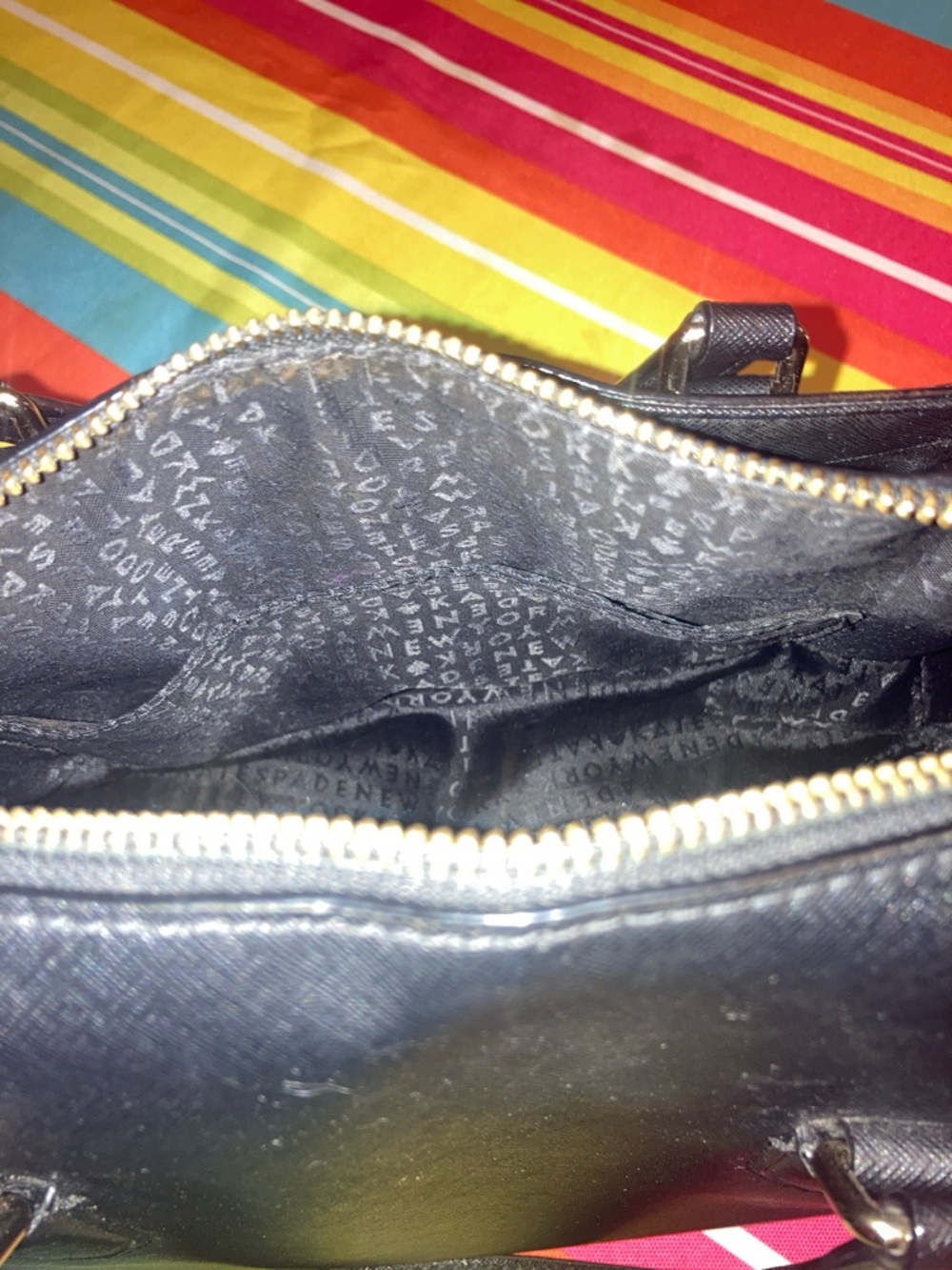 Genuine Kate Spade Laurel Way  Black Saffiano Leather Satchel with Gold Hardware - Picture 13 of 16